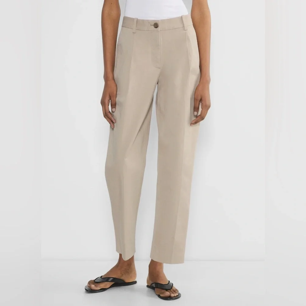 Aritzia Chino Mid-rise Carrot Pant in Beige Tan Washed Tundra Taupe - Picture 2 of 12